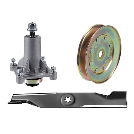 Aic Replacement Parts SPINDLE ASSEMBLY PULLEY BLADE Fits Husqvarna LGT2654 LGTH22V48 2454 24V54 LOGTH2 192870-BLADE&PULLEY